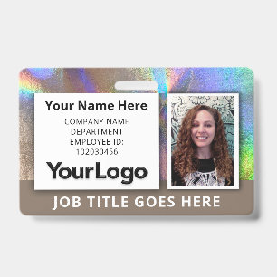 Warm Metallic Rainbow Holographic ID Badge