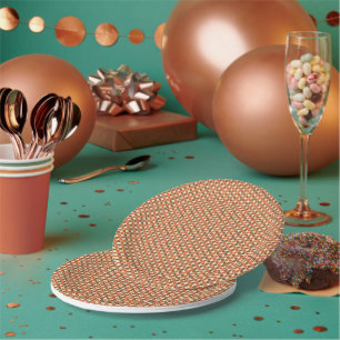 Warm Mid-Century Retro Boomerang Atomic Paper Plate