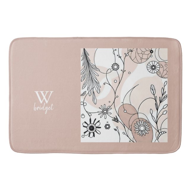 Warm Minimal Boho Art for Homes Bath Mat (Front)