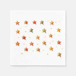 Warm Minimalistic Stars: Birthday Party Napkins