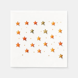 Warm Minimalistic Stars: Birthday Party Napkins