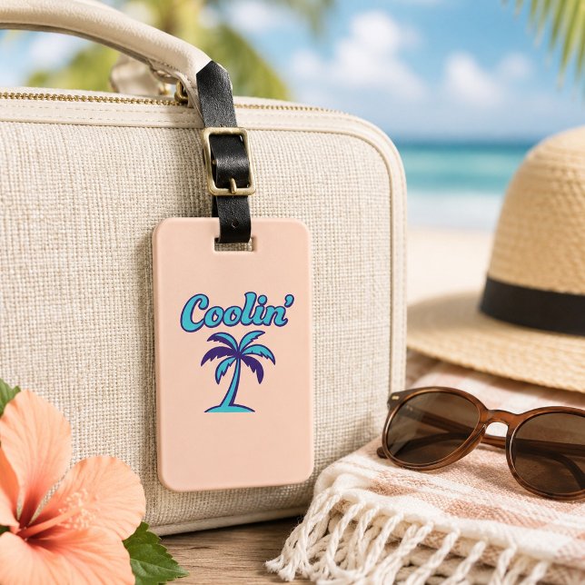 Warm Modern Peach Abstract  Luggage Tag (Creator Uploaded)