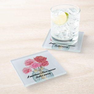 Warm Mom's Love With Carnation Coaster