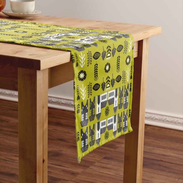 Warm Mustard Scandi Home Decor Short Table Runner (In Situ)