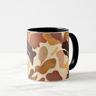 Warm Neutral Abstract Mug – Modern Organic Pattern