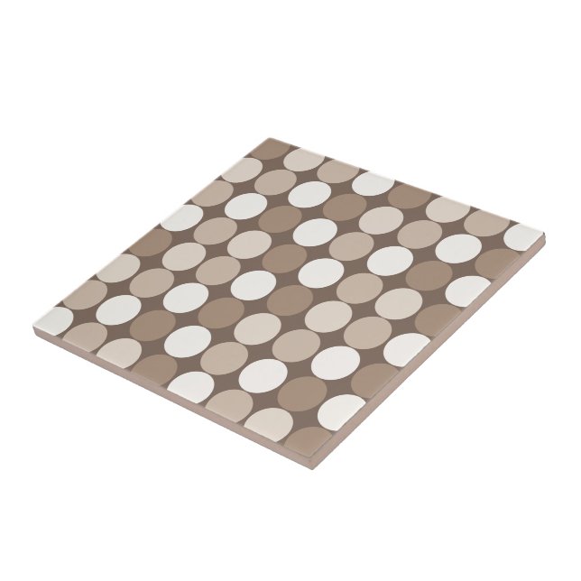 Warm Neutral Earth Geometric Circles  Tile (Side)