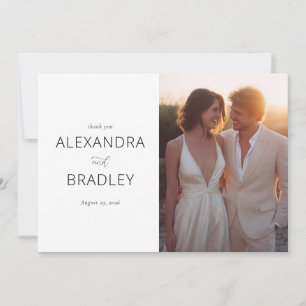 Warm Neutral Elegant Photo Thank You Card