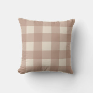 Warm Neutral Gingham Pillow 