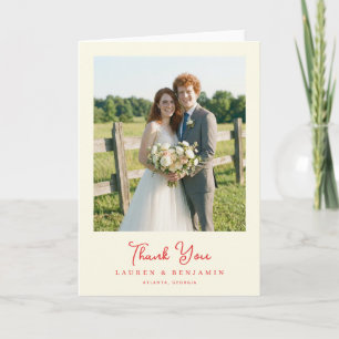 Warm Neutral Photo Thank You Card