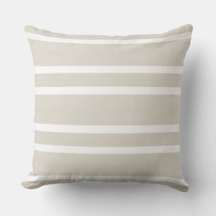 Warm Neutrals and White Striped Pillow