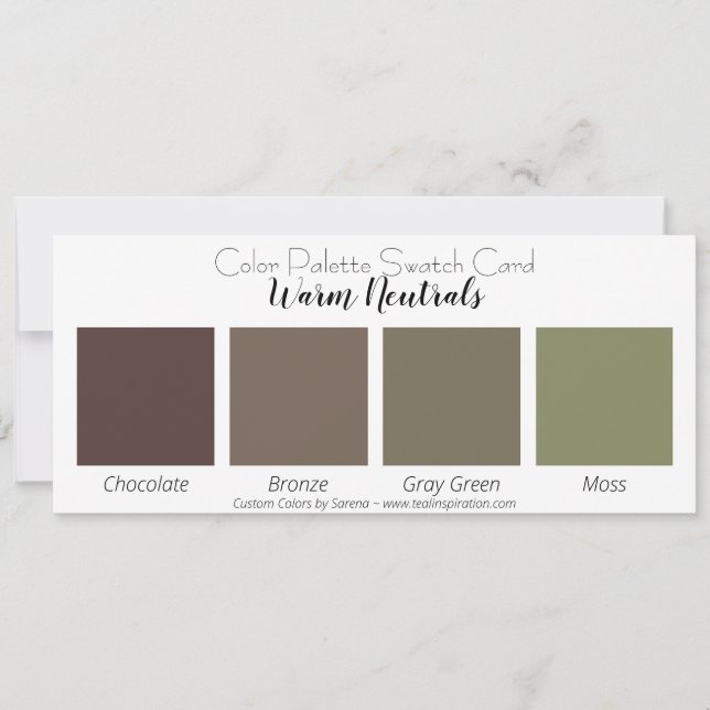 Warm Neutrals Colour Palette Swatch Card (Front)