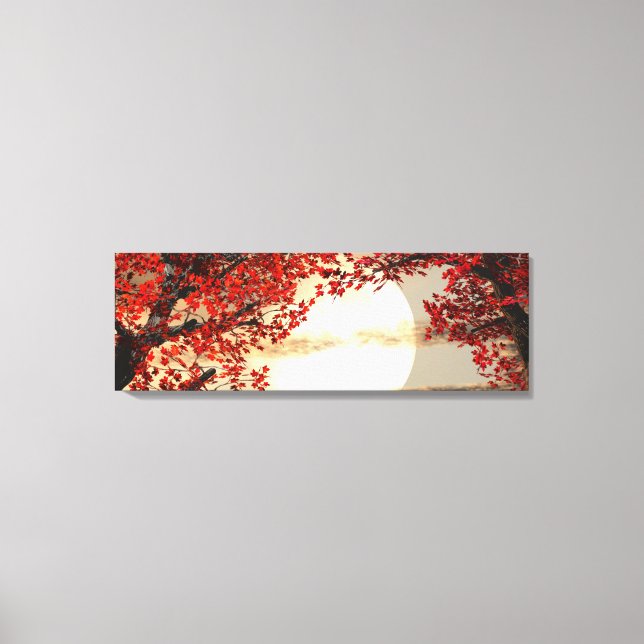 Warm night under the red tree - Digital Art Canvas Print (Front)