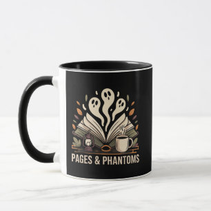 Warm Olive Pages & Phantoms Spooky Reader Book Mug
