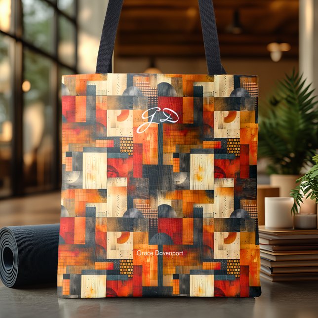 Warm Orange Abstract Personalized Tote Bag (Creator Uploaded)