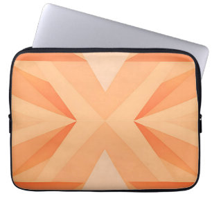Warm Orange Geometric Starburst Abstract Laptop Sleeve