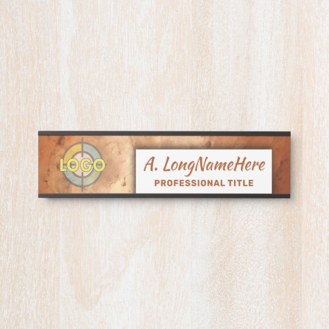 Warm Orange Modern Nameplate Professional Office  (Front)