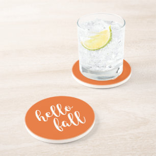 Warm Orange Spice Hello Fall Coaster