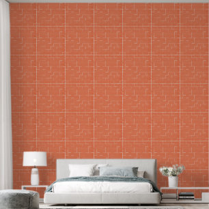 Warm Orange White Abstract Geometric Grid Pattern  Wallpaper