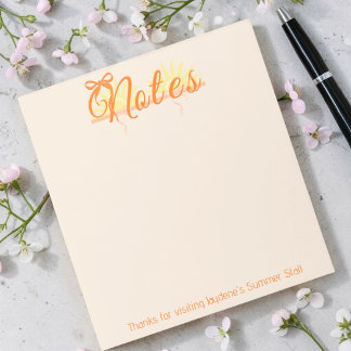 Warm Orange & Yellow Custom Branded Notepad