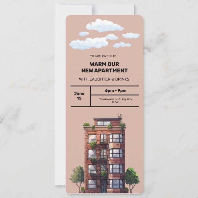 Warm Our New Apartment Invitation (Front)