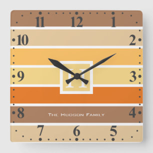 Warm Pastel Autumn Colour Palette   Personalized Square Wall Clock