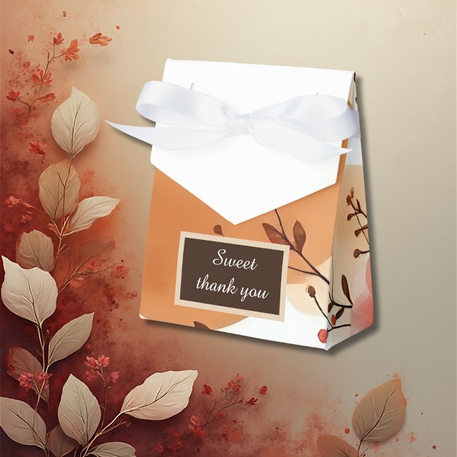 Warm Peach Boho Florals Favor Box (Creator Uploaded)