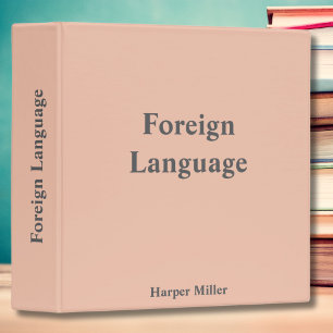 Warm Peach Language Learning Notebook Binder