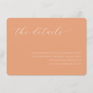Warm Peach Minimalist Calligraphy Enclosure Card