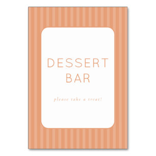 Warm Peach Minimalist Dessert Bar Sign Table Number