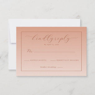 Warm Peach Minimalist RSVP Card