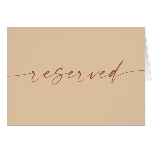 Warm Peach Sand Reserved Sign | Desert Wedding (Front Horizontal)