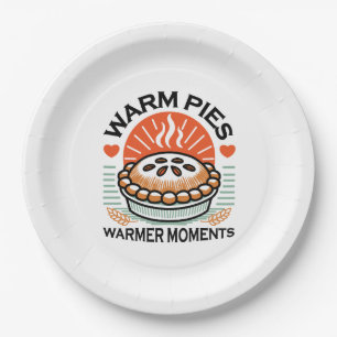 Warm Pies Warmer Moments – Cozy Autumn Design Paper Plate