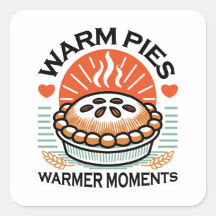 Warm Pies Warmer Moments – Cozy Autumn Design Square Sticker