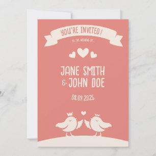 Warm Pink Bird Song Invitation