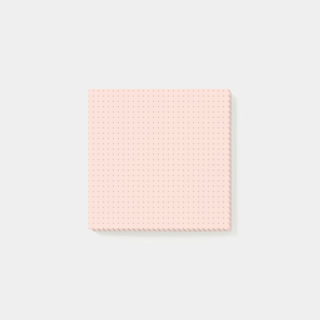 Warm Pink Dot Grid Post-It Notes (Front)