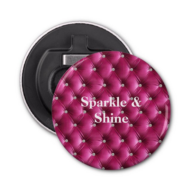 Warm Pink Faux Velvet Bottle Opener (Front)