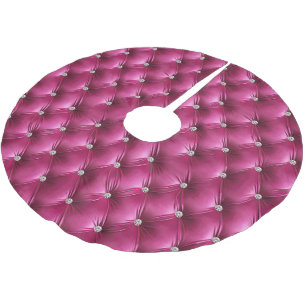 Warm Pink Faux Velvet Brushed Polyester Tree Skirt