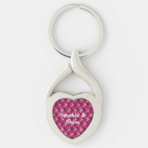 Warm Pink Faux Velvet Keychain
