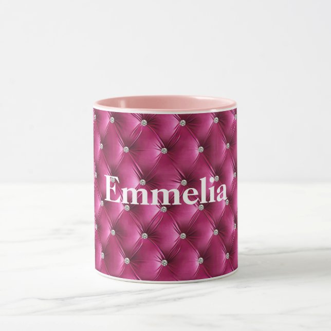 Warm Pink Faux Velvet Mug (Center)