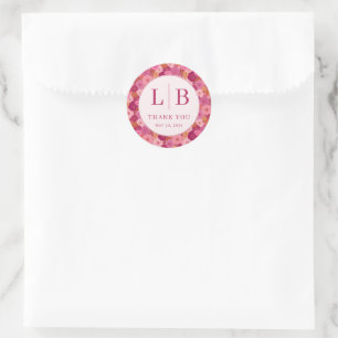 Warm Pink Floral Celebration Classic Round Sticker