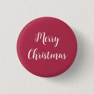 Warm Pink Merry Christmas Button