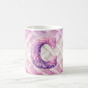 Warm Pink White Purple Letter C Coffee Mug