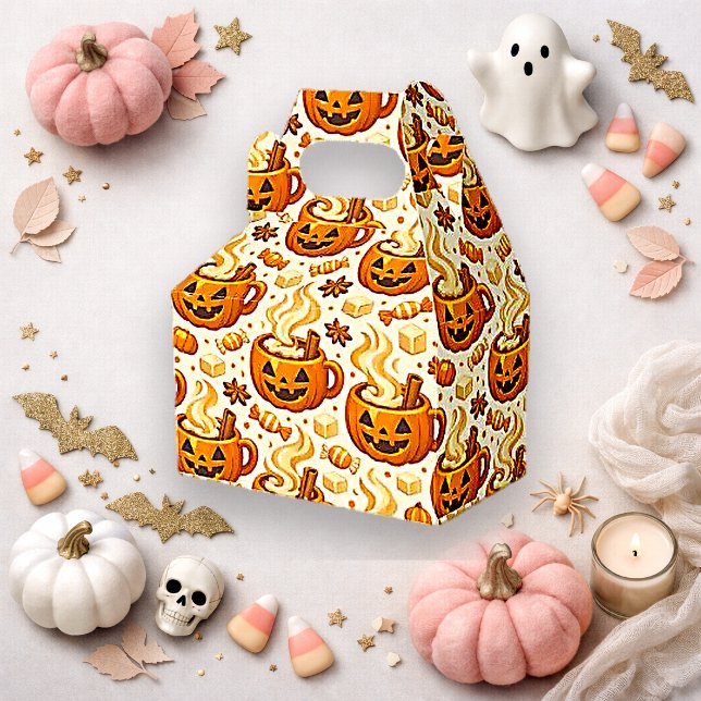Warm Pumpkin Spice Halloween Pattern Favor Box (Creator Uploaded)