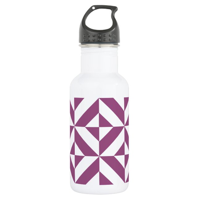 Warm Purple Geometric Deco Cube 532 Ml Water Bottle (Front)