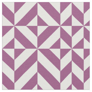 Warm Purple Geometric Deco Cube Fabric