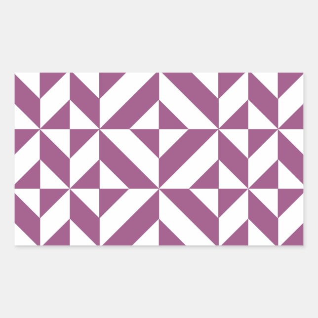 Warm Purple Geometric Deco Cube Sticker (Front)