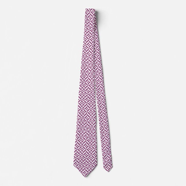 Warm Purple Geometric Deco Cube Tie (Front)