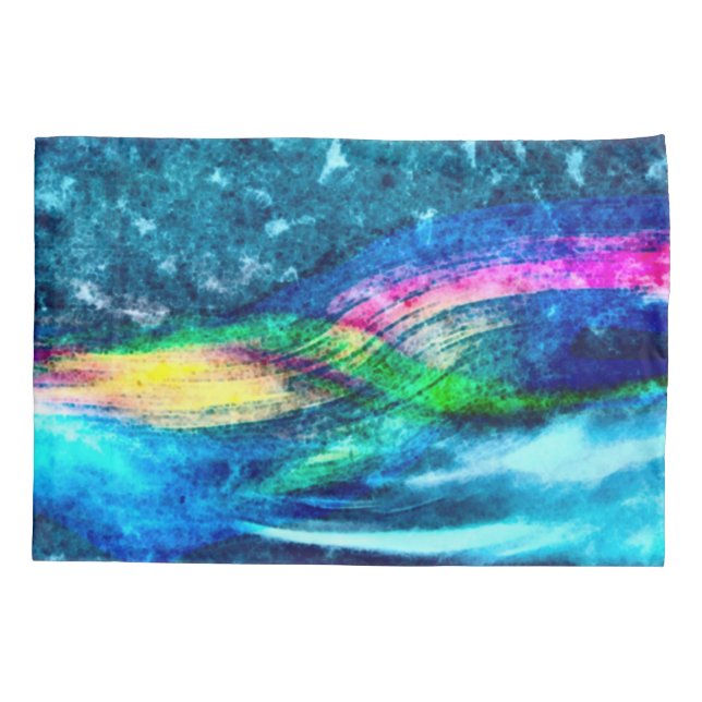 Warm Rainbow Storm Airbrush Art Pillowcase (Back)