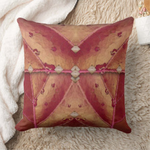 Warm Red and Gold Clutch Throw Pillow