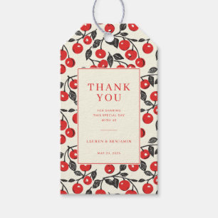 Warm Red Cherry Motive Gift Tags